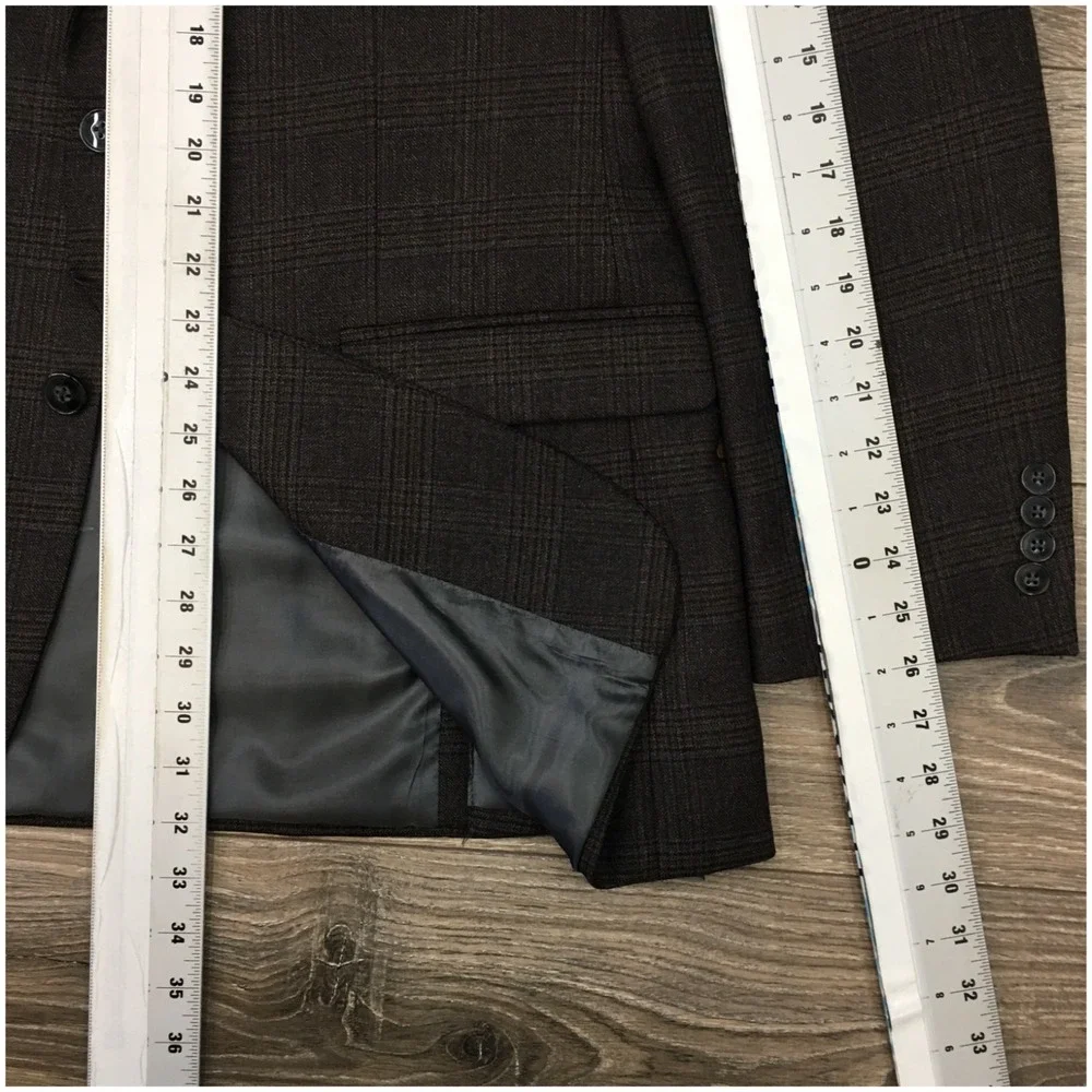 CALVIN KLEIN Mens Blazer Sport Coat Casual Jacket Size‎ 42L Two Button Wool Suit